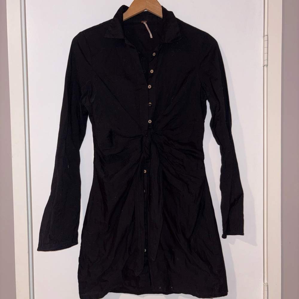 Free People Long Sleeve Tie Dress